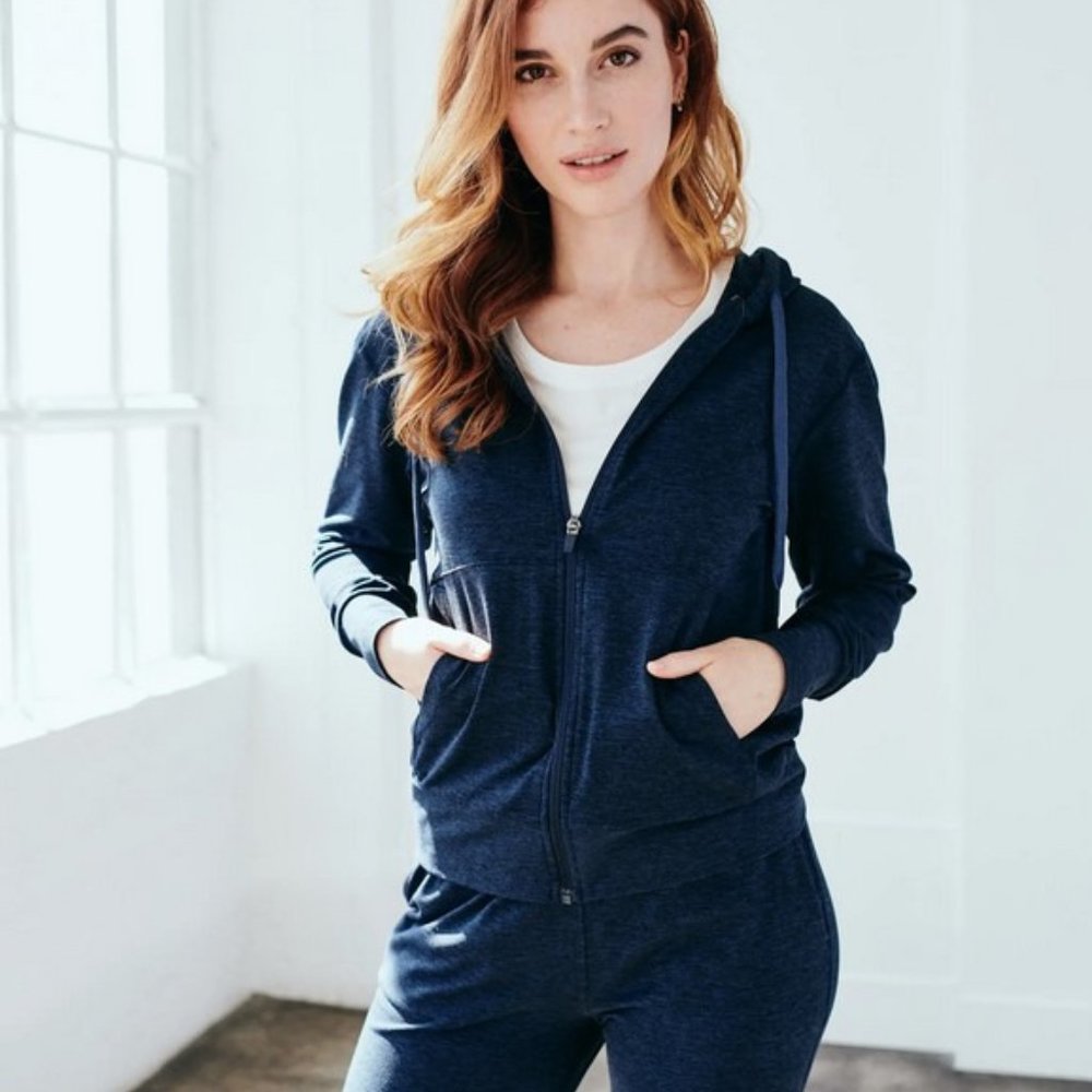 Quince Flowknit Ultra-Soft Performance Full Zip Hoodie